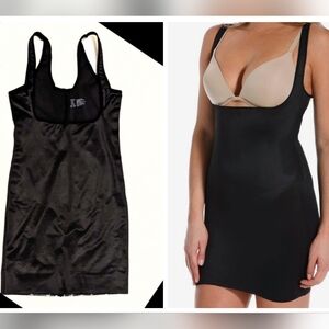 TC Dress Shapewear Slip Firm Control Black Stay-put Edge Silicone Lining Sz Sm